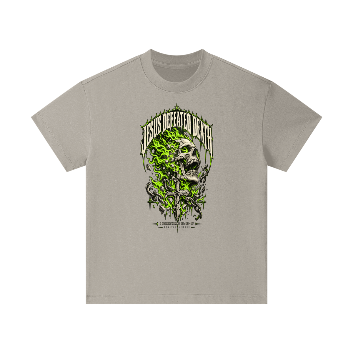 JESUS DEFEATED DEATH - 1 CORINTHIANS 15:55-57- Kids T-Shirt