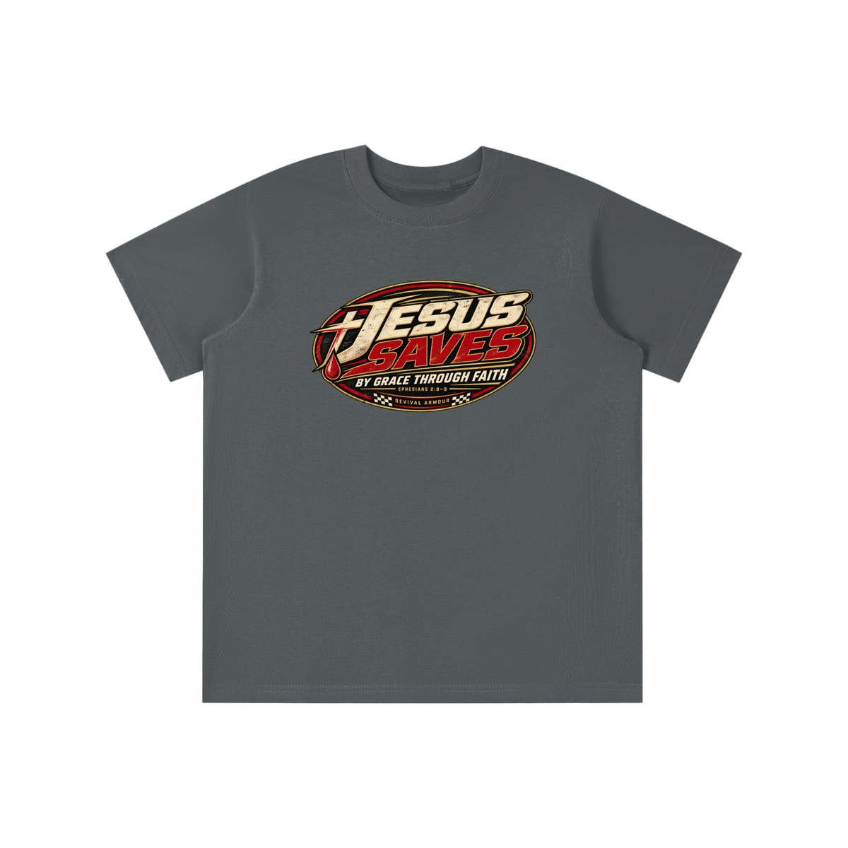JESUS SAVES BY GRACE THROUGH FAITH - EPHESIANS 2:8-9 - youth T-shirt