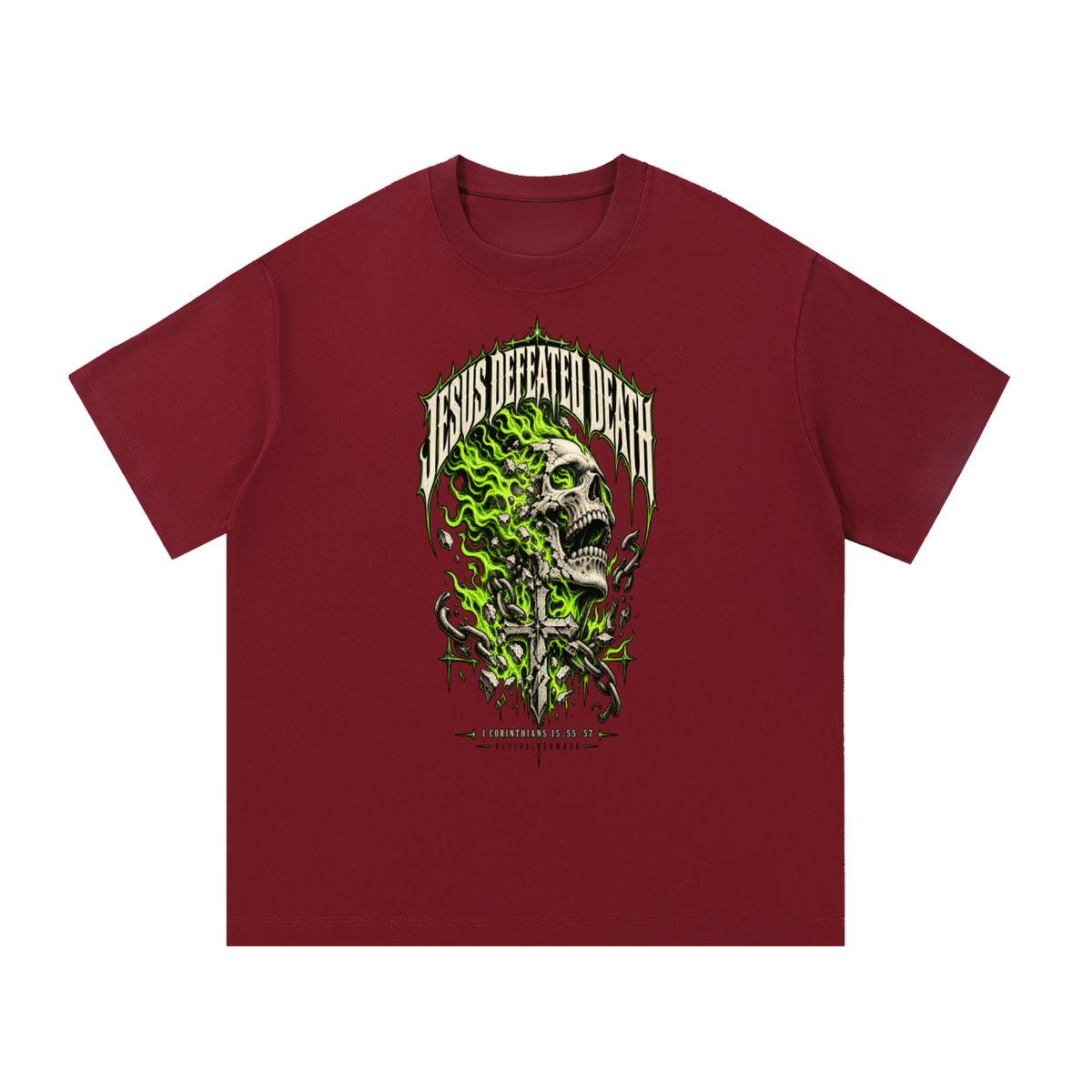 JESUS DEFEATED DEATH - 1 CORINTHIANS 15:55-57- T-Shirt