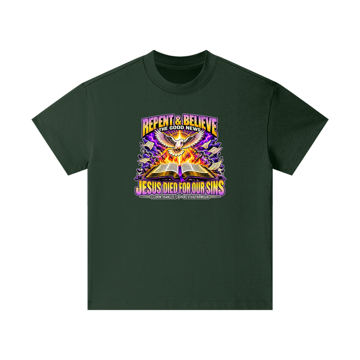 REPENT & BELIEVE THE GOOD NEWS JESUS DIED FOR OUR SINS Kids T-Shirt