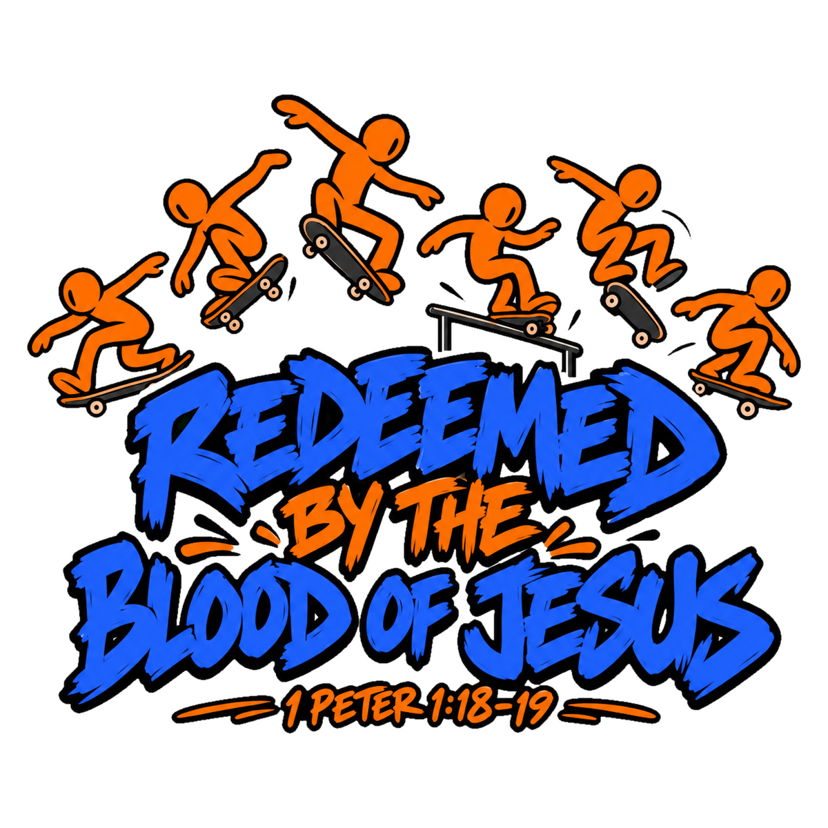 REDEEMED BY THE BLOOD OF JESUS - 1 PETER 1:18-19 - youth Sweatpants