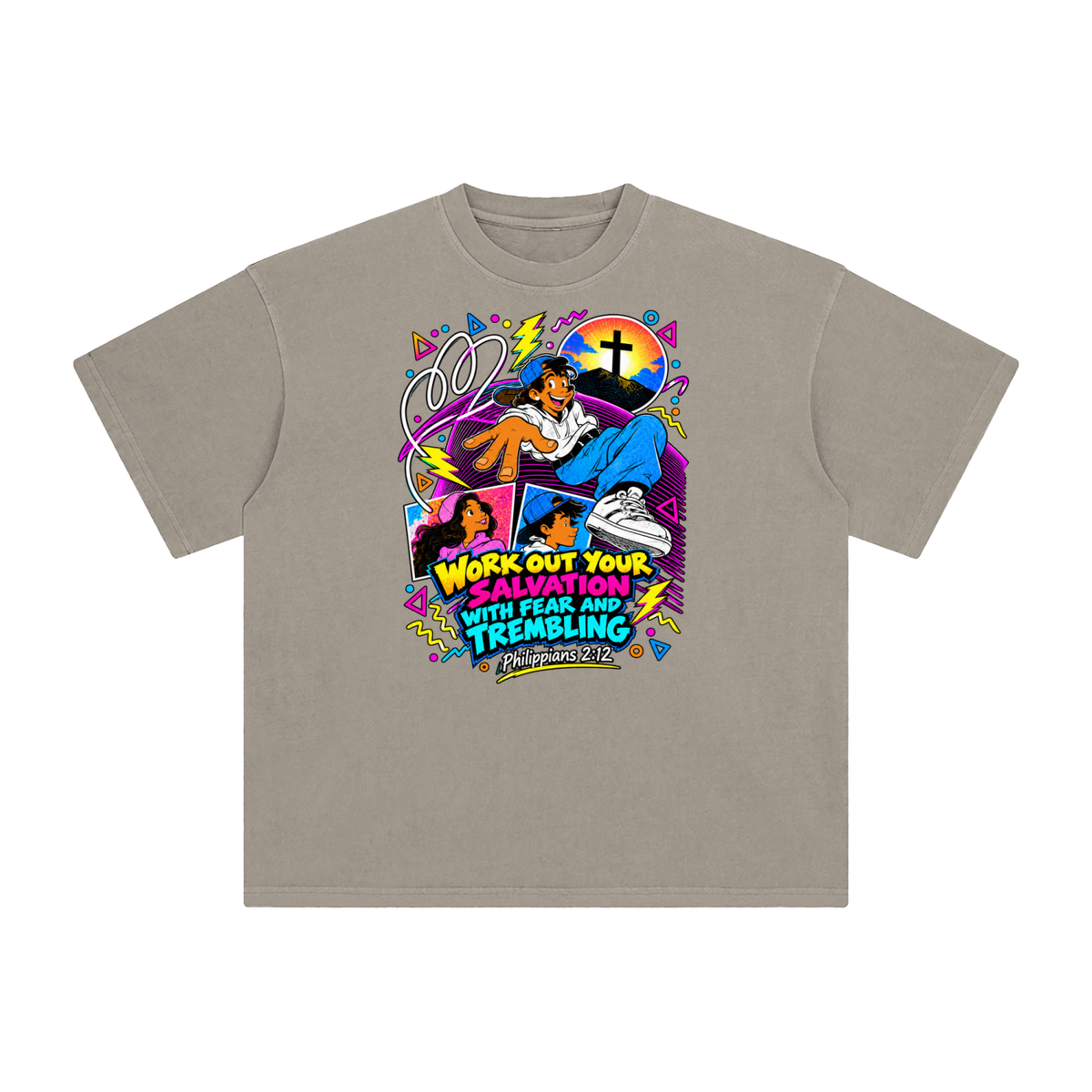 WORK OUT YOUR SALVATION WITH FEAR AND TREMBLING PHILIPPIANS 2:12 T-Shirt