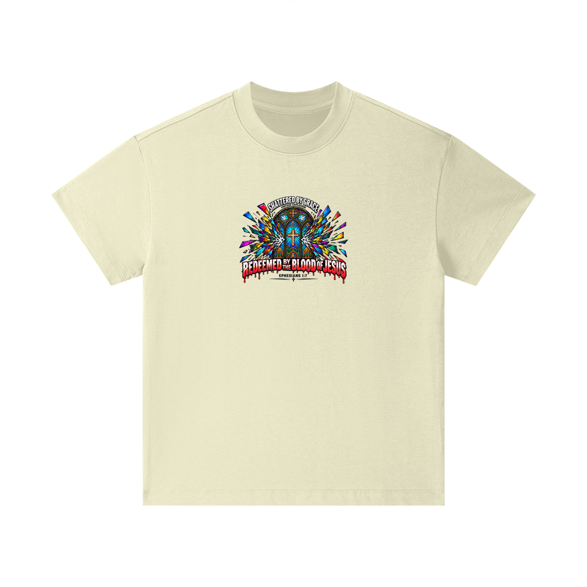 SHATTERED BY GRACE VINTAGE EXPLOSION REDEEMED BY THE BLOOD OF JESUS EPHESIANS 1:7 that's not a quote Kids T-Shirt