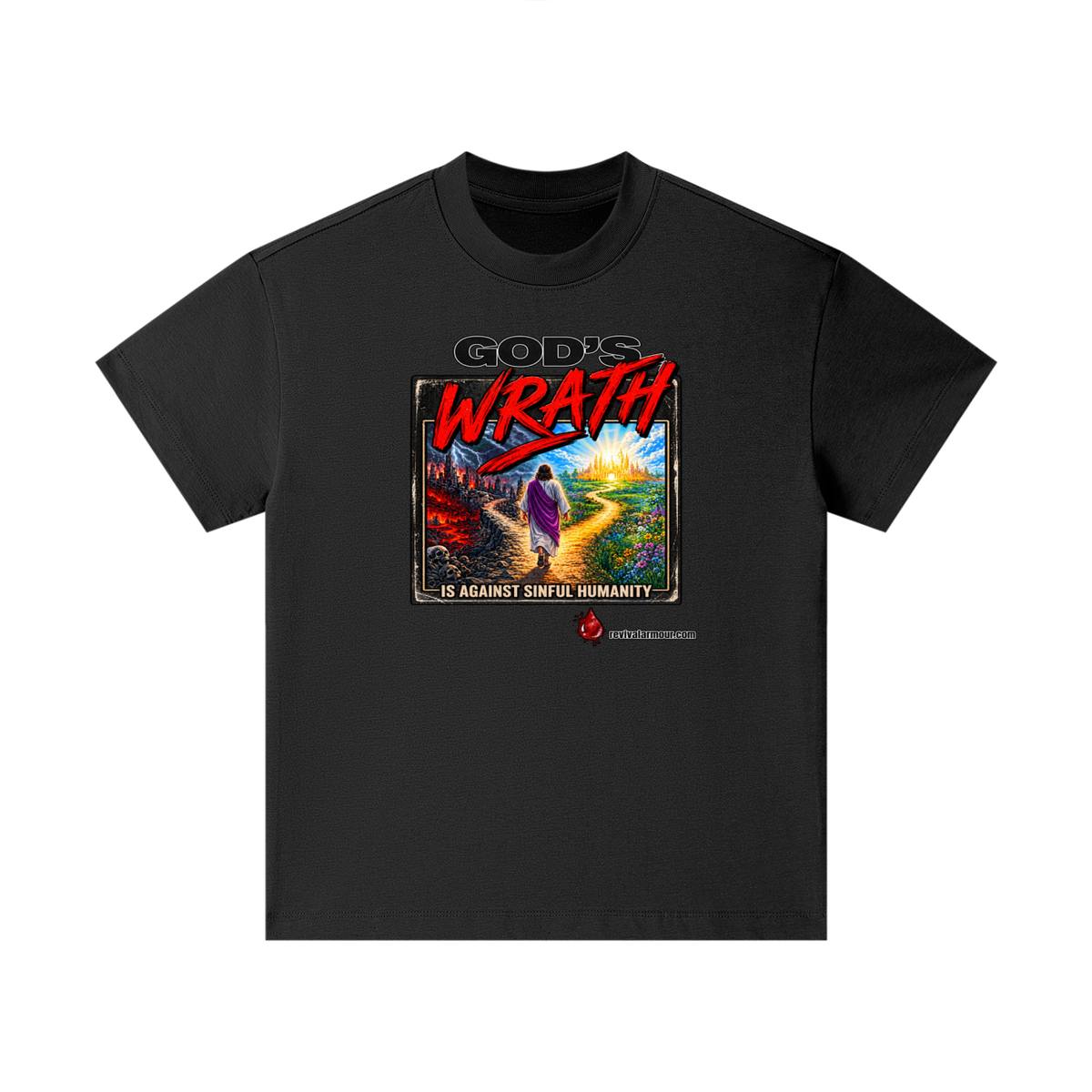 GOD'S WRATH IS AGAINST SINFUL HUMANITY revivalarmour.com Kids T-Shirt