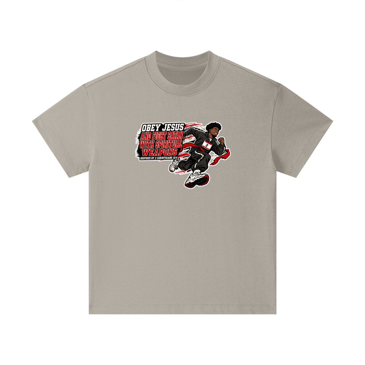 OBEY JESUS AND FIGHT SATAN WITH SPIRITUAL WEAPONS INSPIRED BY 2 CORINTHIANS 10:4 Kids T-Shirt