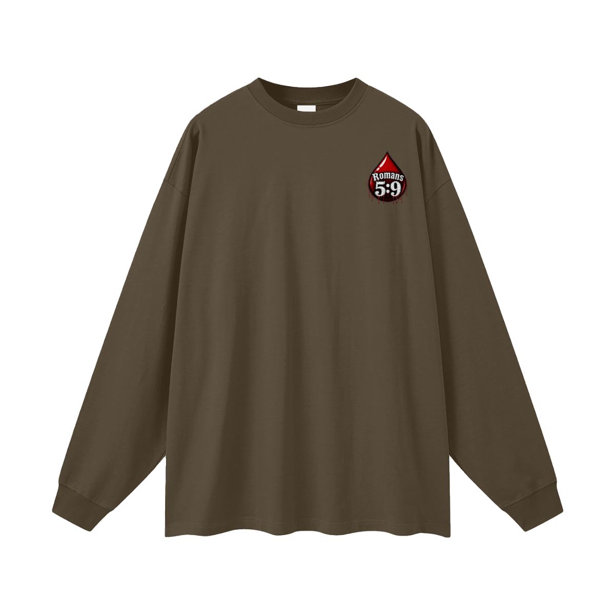 Romans 5:9 blood emoji Long Sleeve T-Shirt