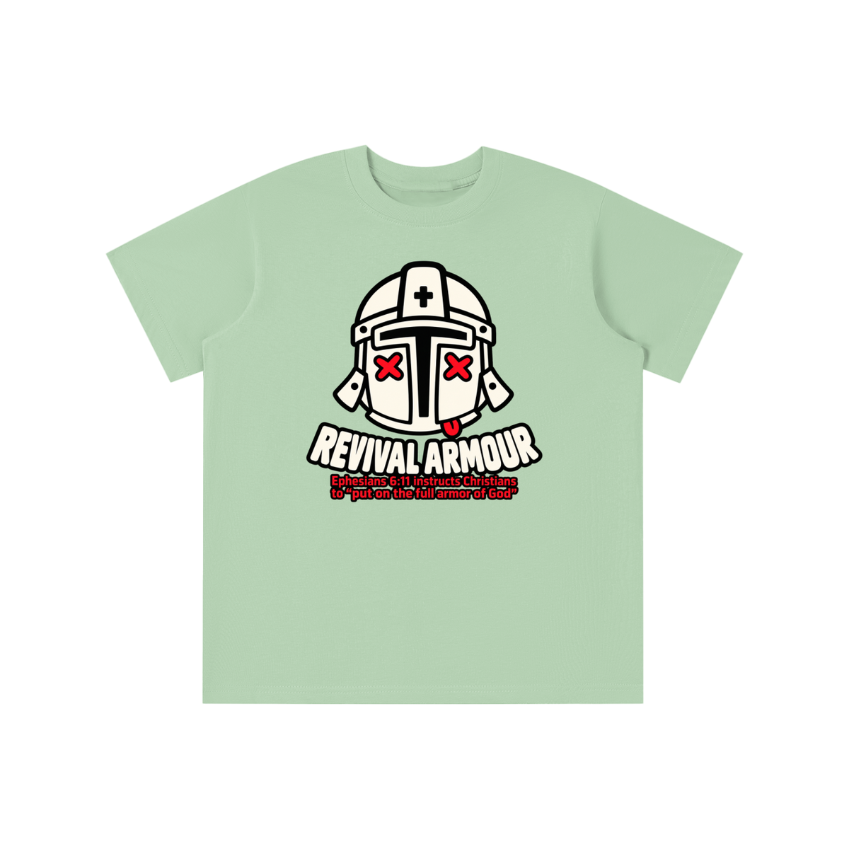 REVIVAL ARMOUR Ephesians 6:11 instructs Christians to "put on the full armor of God" youth T-shirt