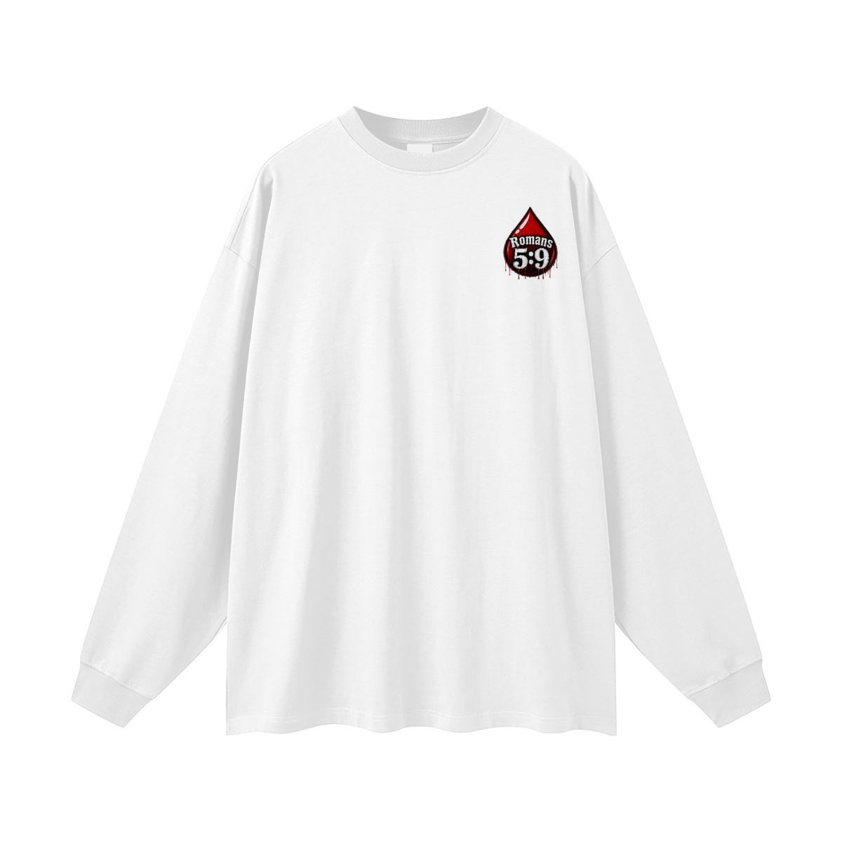 Romans 5:9 blood emoji Long Sleeve T-Shirt