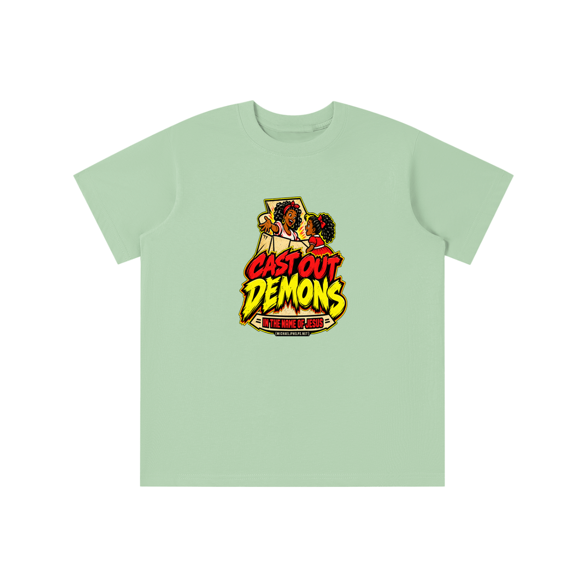 CAST OUT DEMONS IN THE NAME OF JESUS (MICHAELJPHELPS.NET) youth T-shirt