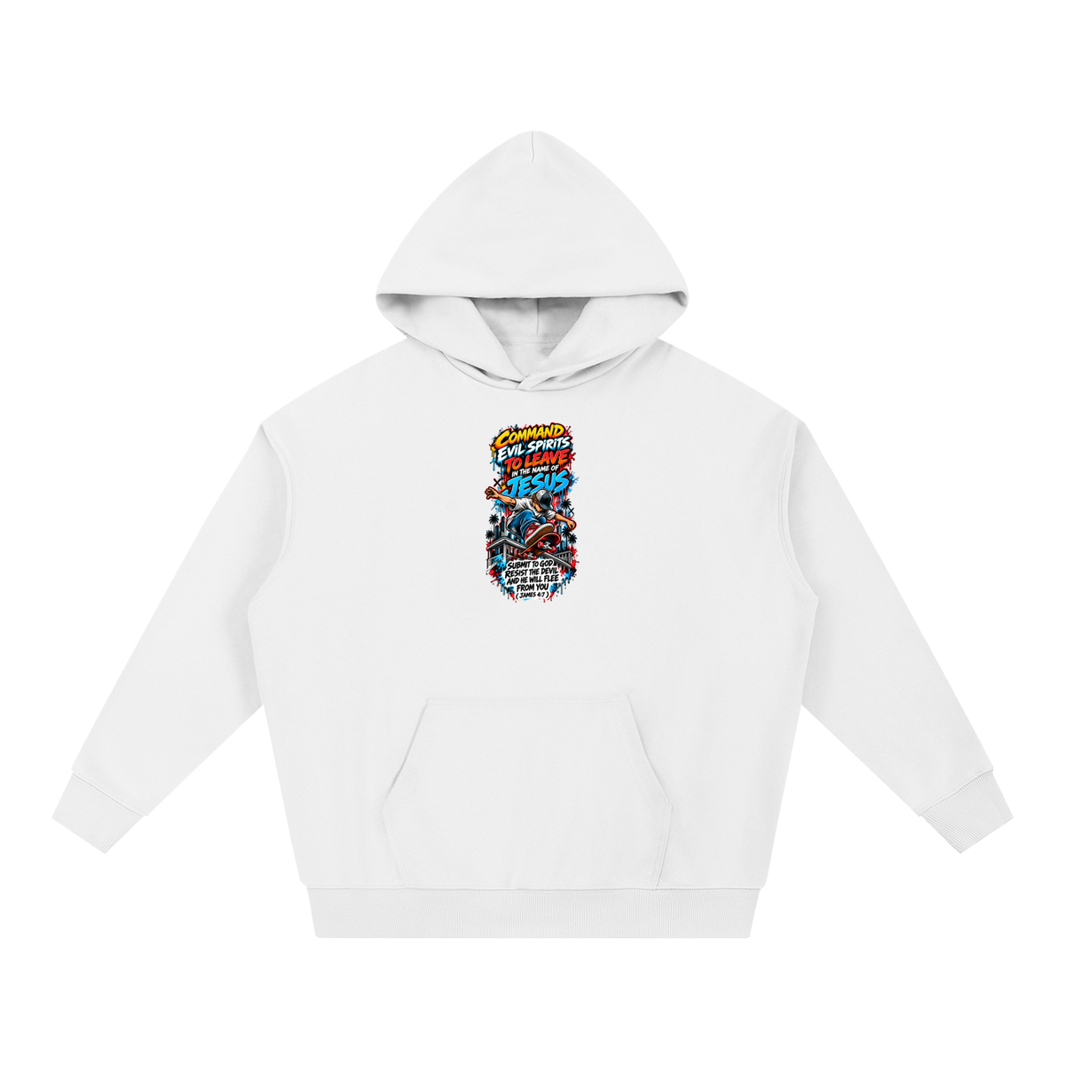 COMMAND EVIL SPIRITS TO LEAVE IN THE NAME OF JESUS SUBMIT TO GOD RESIST THE DEVIL AND HE WILL FLEE FROM YOU ( JAMES 4:7 ) Hoodie