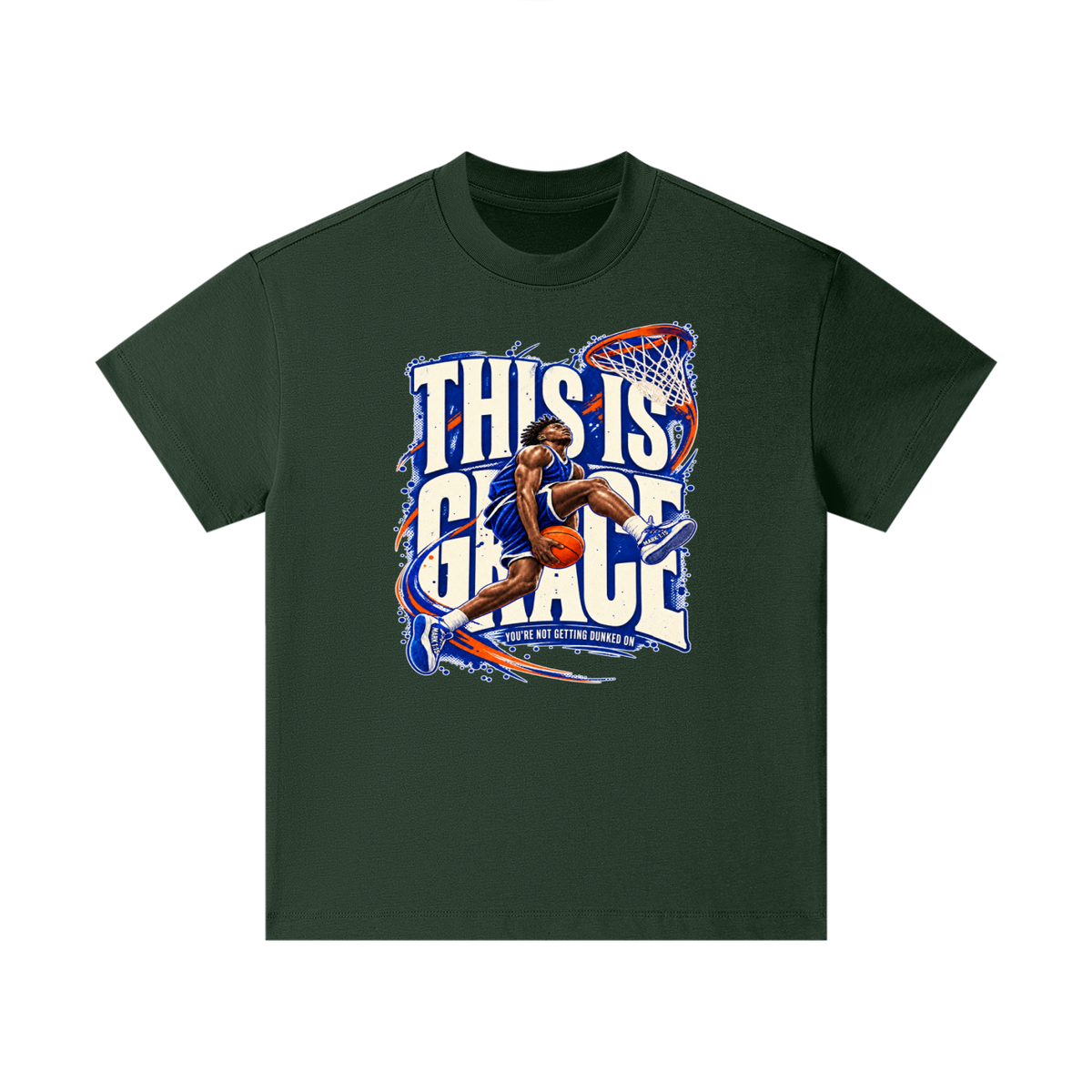 THIS IS GRACE YOU'RE NO GETTING DUNKED ON ( MARK 1:15 IS ON HIS SHOES ) Kids T-Shirt