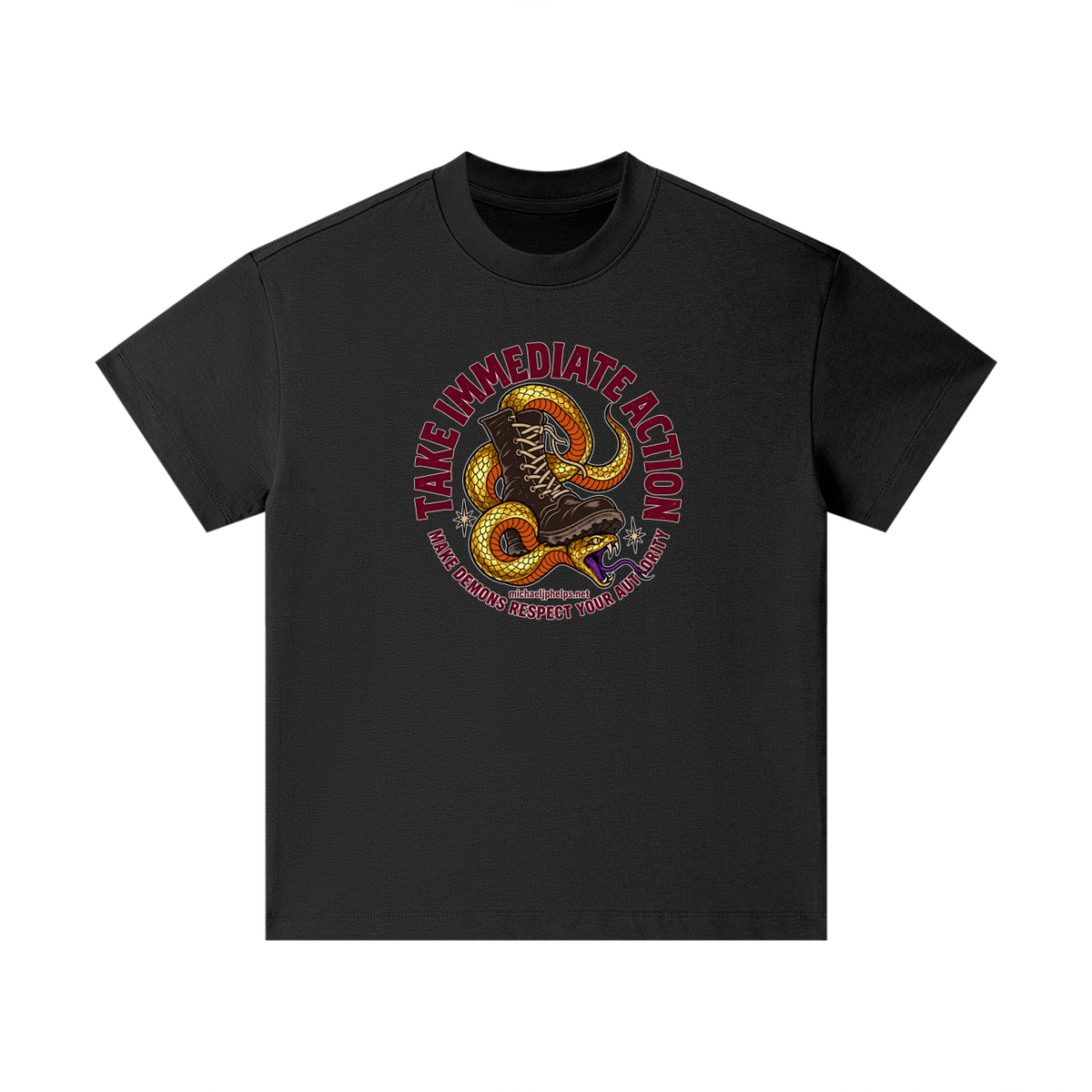 TAKE IMMEDIATE ACTION MAKE DEMONS RESPECT YOUR AUTHORITY michaeljphelps.net Kids T-Shirt