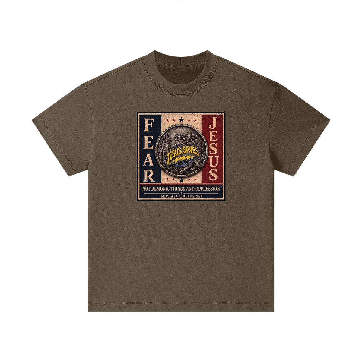 FEAR JESUS NOT DEMONIC THINGS AND OPPRESSION + MICHAELJPHELPS.NET Kids T-Shirt