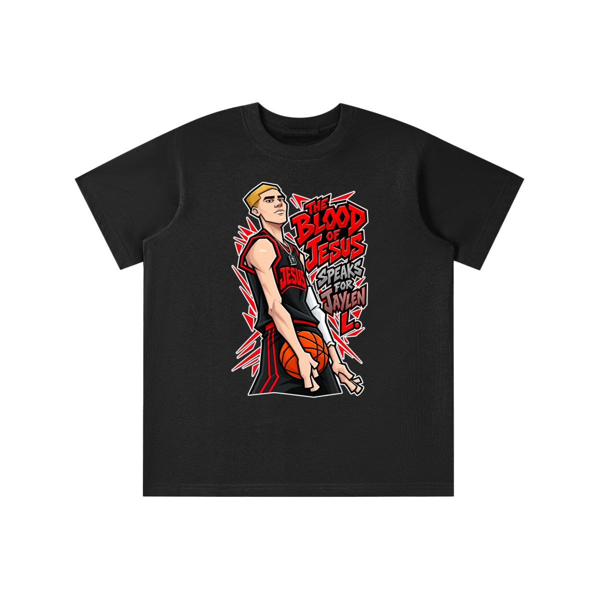 THE BLOOD OF JESUS SPEAKS FOR JAYLEN L. youth T-shirt