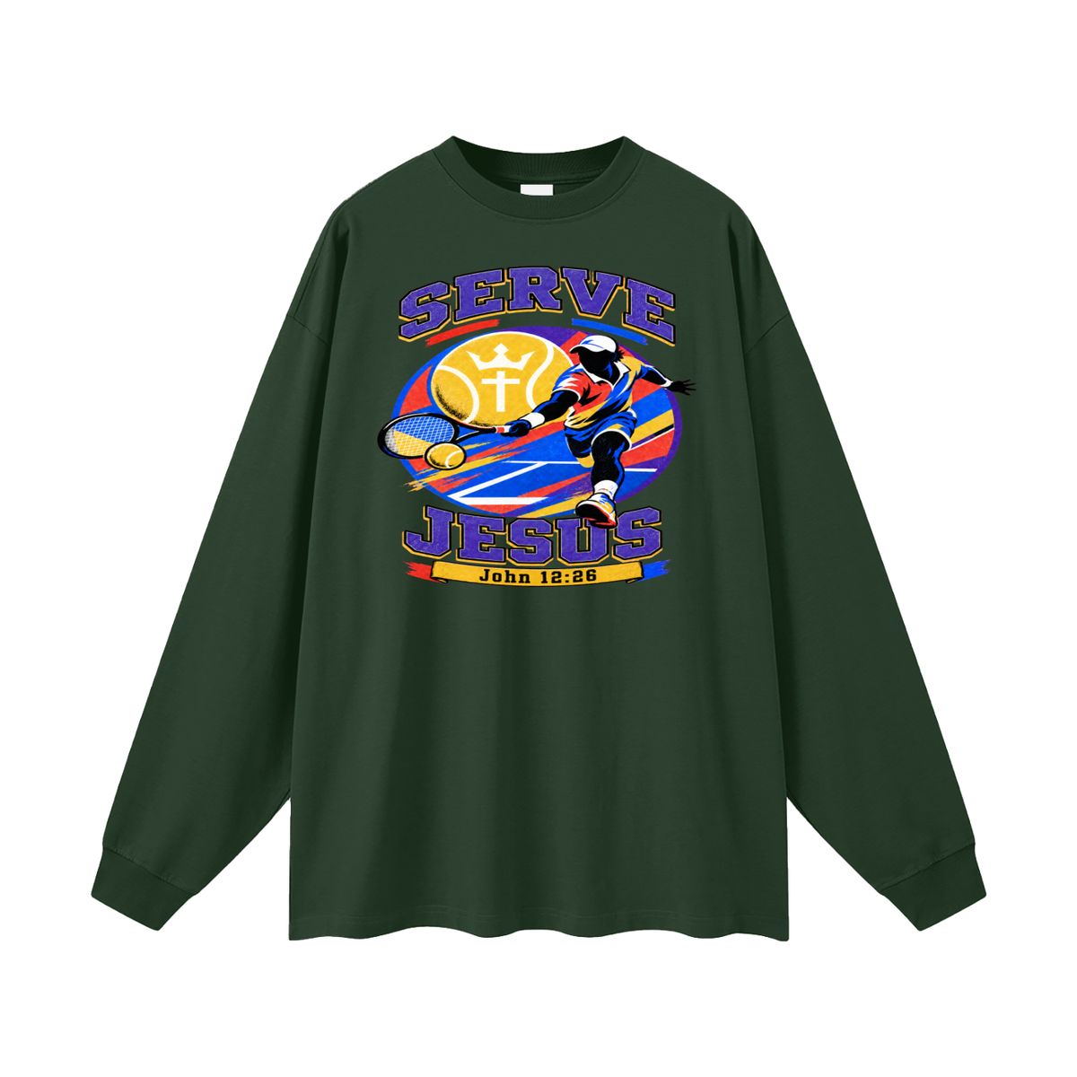 SERVE JESUS [John 12:26] Long Sleeve T-Shirt