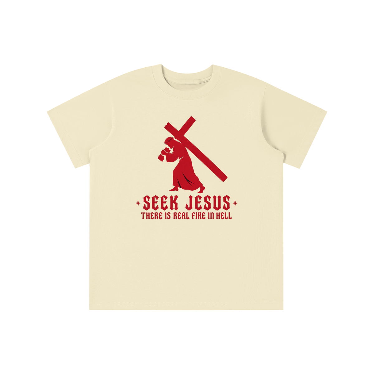 SEEK JESUS THERE IS REAL FIRE IN HELL youth T-shirt