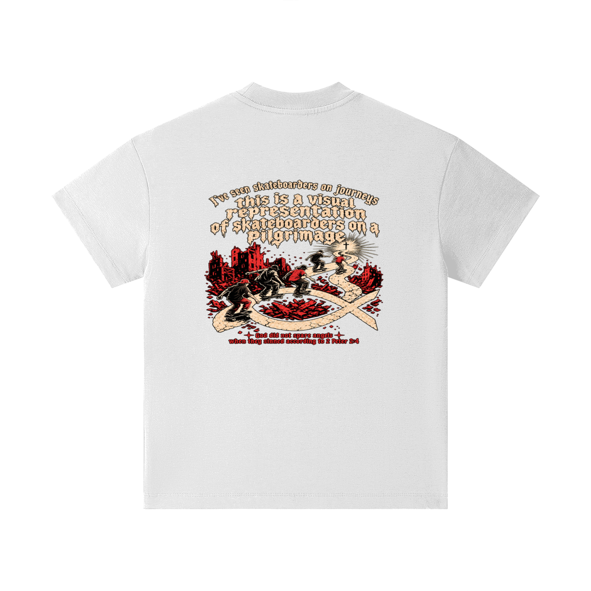 skateboarders on a pilgrimage Kids T-Shirt