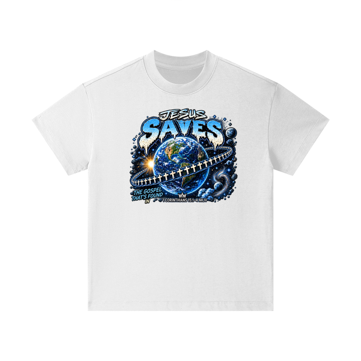JESUS SAVES THE GOSPEL THAT'S FOUND IN 1 CORINTHIANS 15:1-4 NKJV Kids T-Shirt