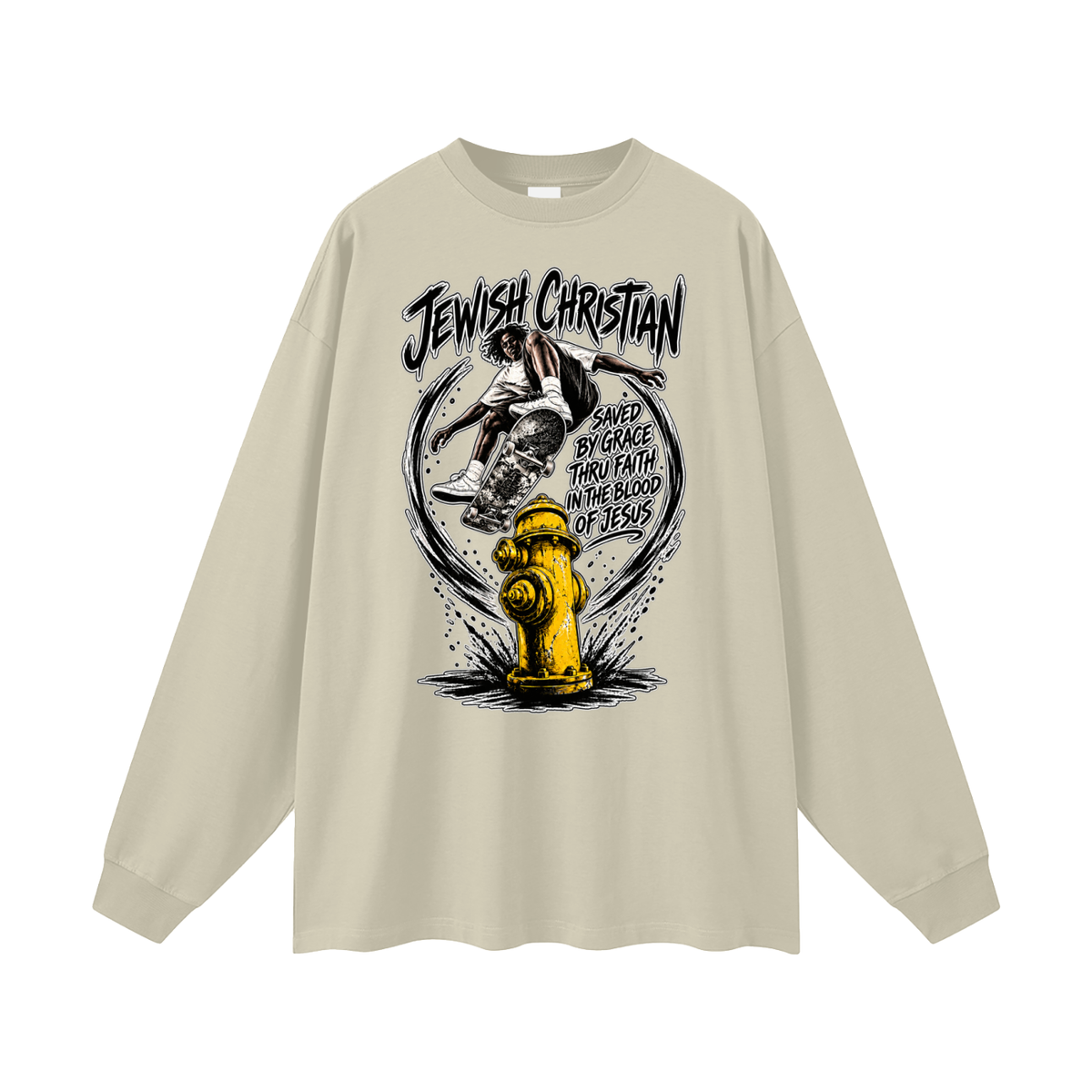 JEWISH CHRISTIAN SAVED BY GRACE THRU FAITH IN THE BLOOD OF JESUS Long Sleeve T-Shirt