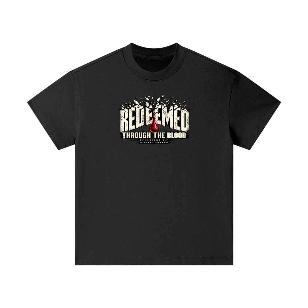 REDEEMED THROUGH THE BLOOD - EPHESIANS 1:7 - Kids T-Shirt