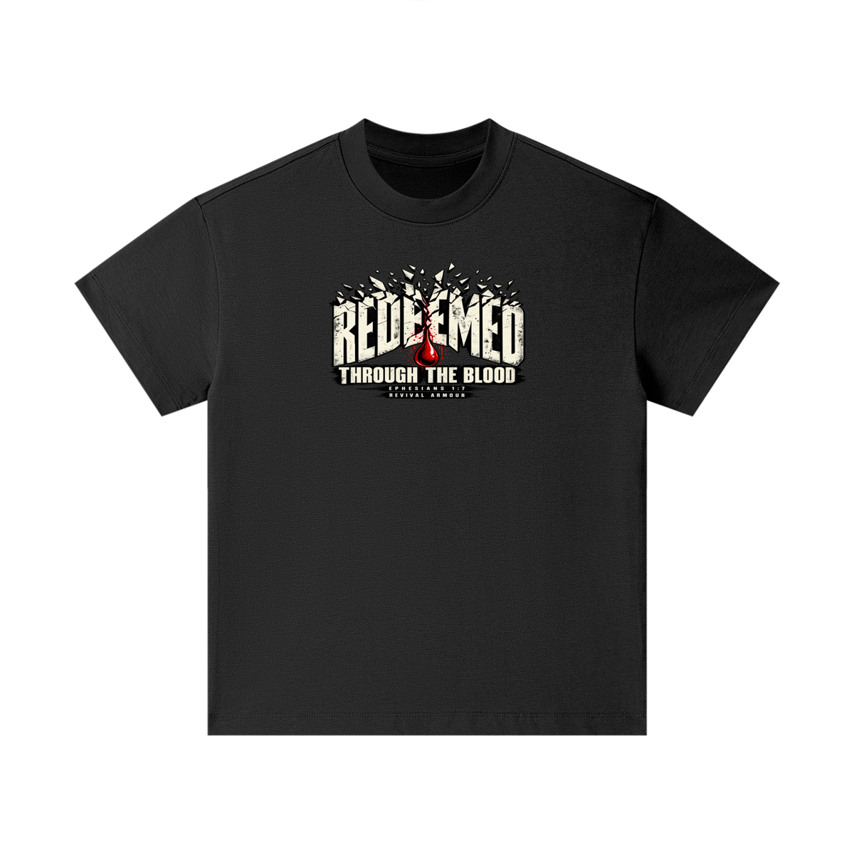 REDEEMED THROUGH THE BLOOD - EPHESIANS 1:7 - Kids T-Shirt