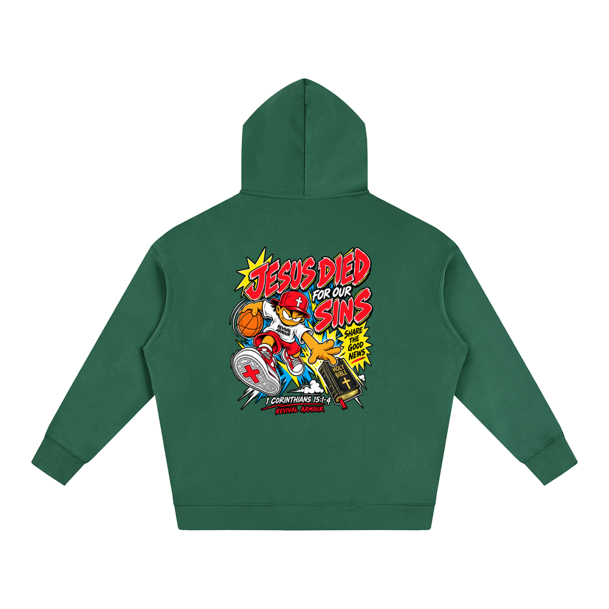 SUBMIT TO JESUS RESIST THE DEVIL AND HE WILL FLEE FROM YOU INSPIRED BY JAMES 4:7 JESUS DIED FOR OUR SINS SHARE THE GOOD NEWS HOLY BIBLE 1 CORTHIANS 15:1-4 REVIVAL ARMOUR Hoodie