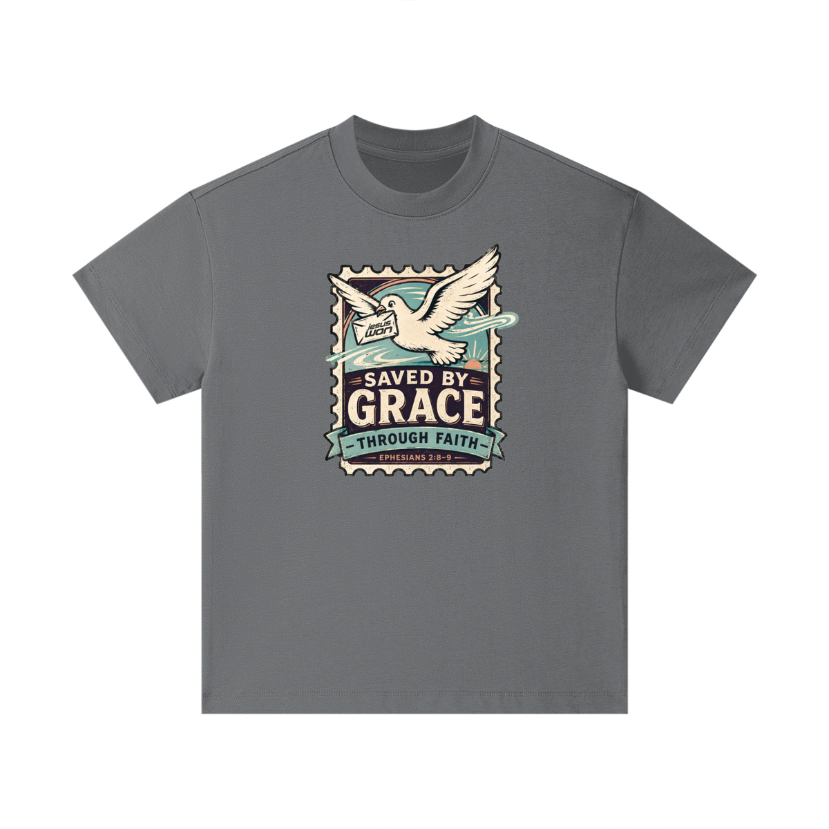 SAVED BY GRACE -THROUGH FAITH- - EPHESIANS 2:8-9 - Kids T-Shirt