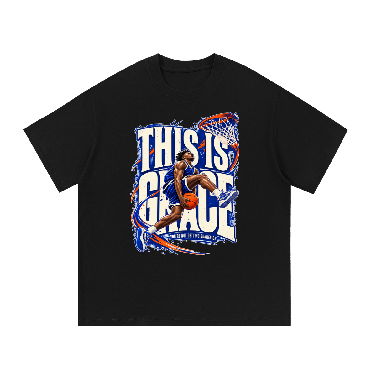 THIS IS GRACE YOU'RE NO GETTING DUNKED ON ( MARK 1:15 IS ON HIS SHOES ) T-Shirt