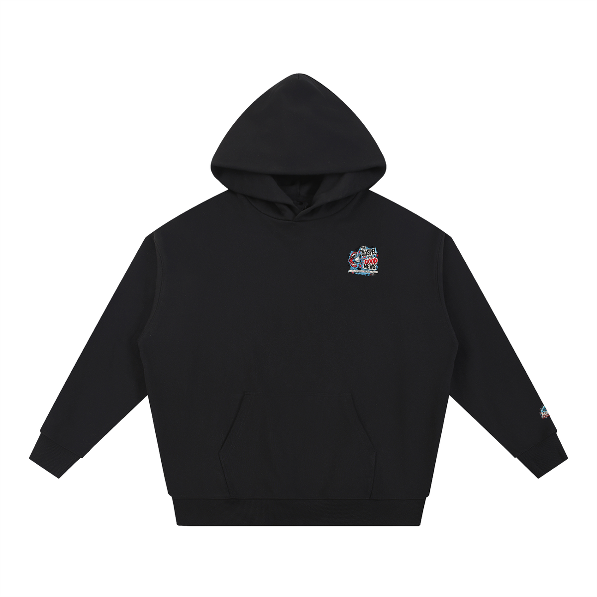 THE GOSPEL IS THE GOOD NEWS CHRIST DIED FOR OUR SINS . WAS BURIED . ROSE AGAIN -- 1 CORINTHIANS 15:1-4 -- Hoodie
