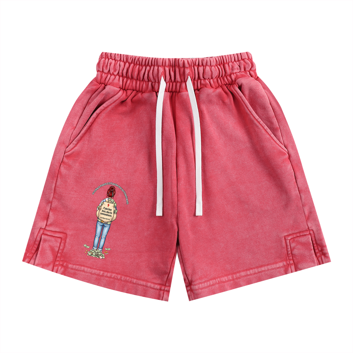 according to Proverbs 8:21 If you love Jesus you'll Inherit wealth If you love Jesus, obey his commandments according to John 14:15 Kids' Shorts