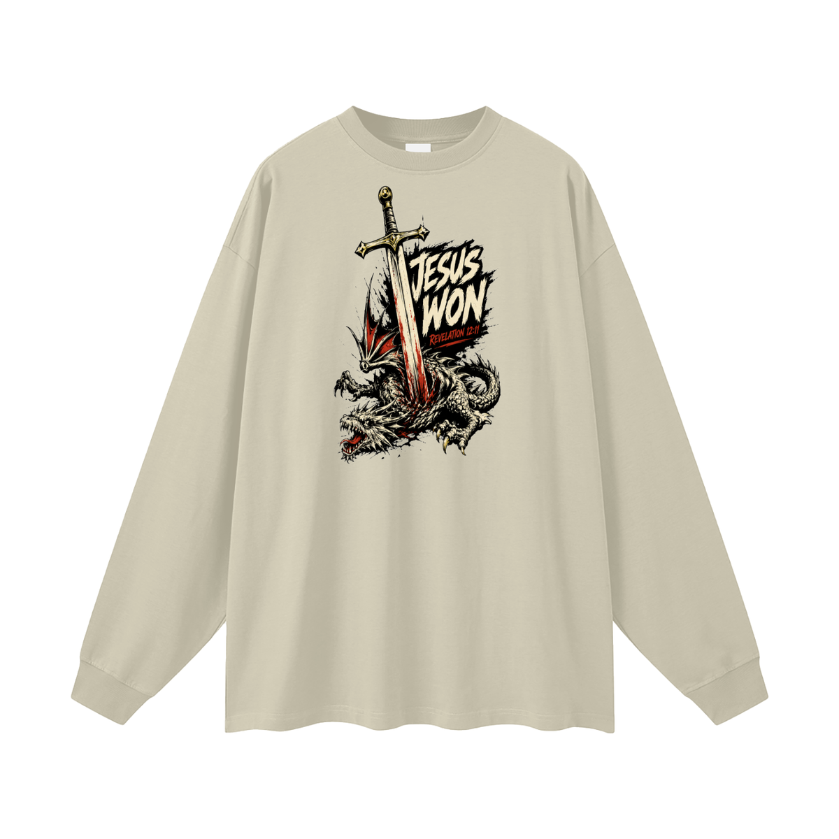 Jesus Won Revelation 12:11 Long Sleeve T-Shirt