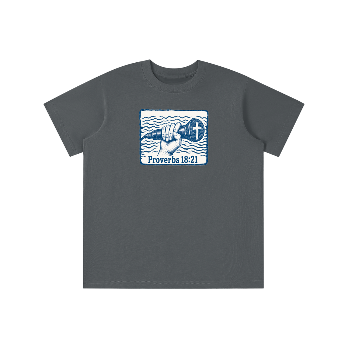 Proverbs 18:21 mic youth T-shirt