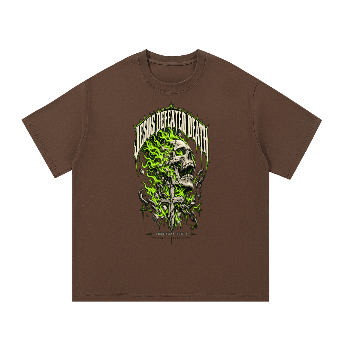 JESUS DEFEATED DEATH - 1 CORINTHIANS 15:55-57- T-Shirt