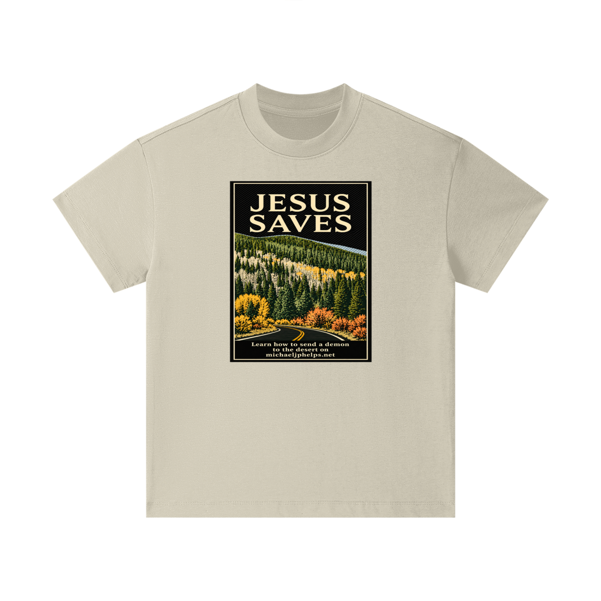 JESUS SAVES Learn how to send a demon to the desert on michaeljphelps.net Kids T-Shirt