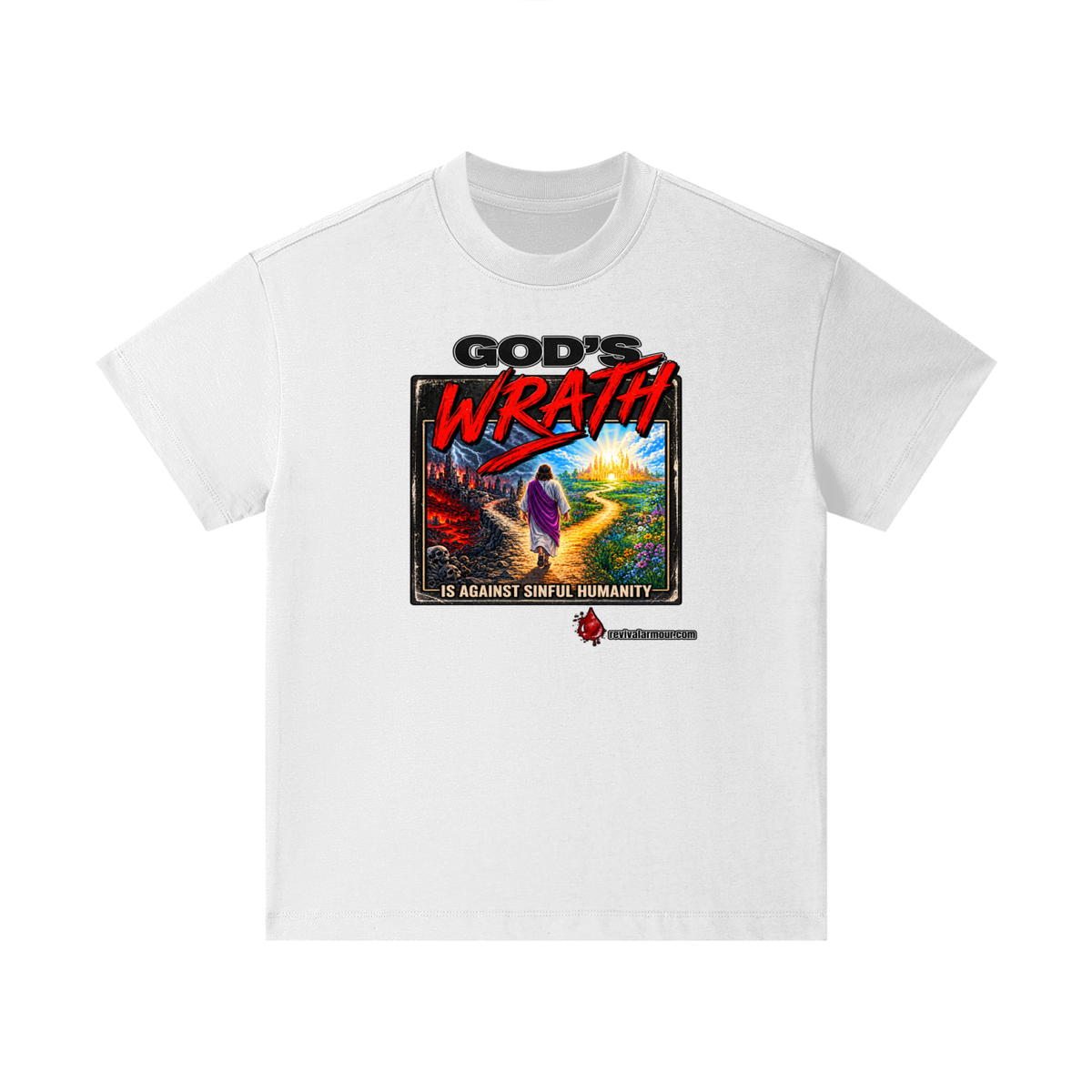 GOD'S WRATH IS AGAINST SINFUL HUMANITY revivalarmour.com Kids T-Shirt