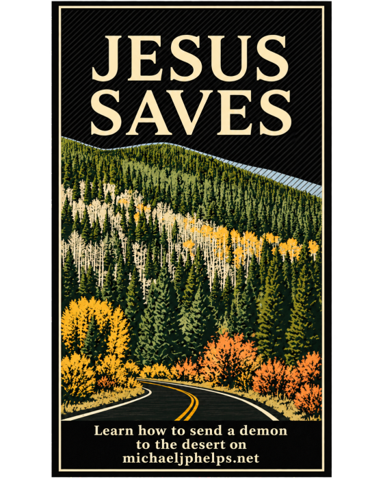 JESUS SAVES Learn how to send a demon to the desert on michaeljphelps.net no pocket Hoodie