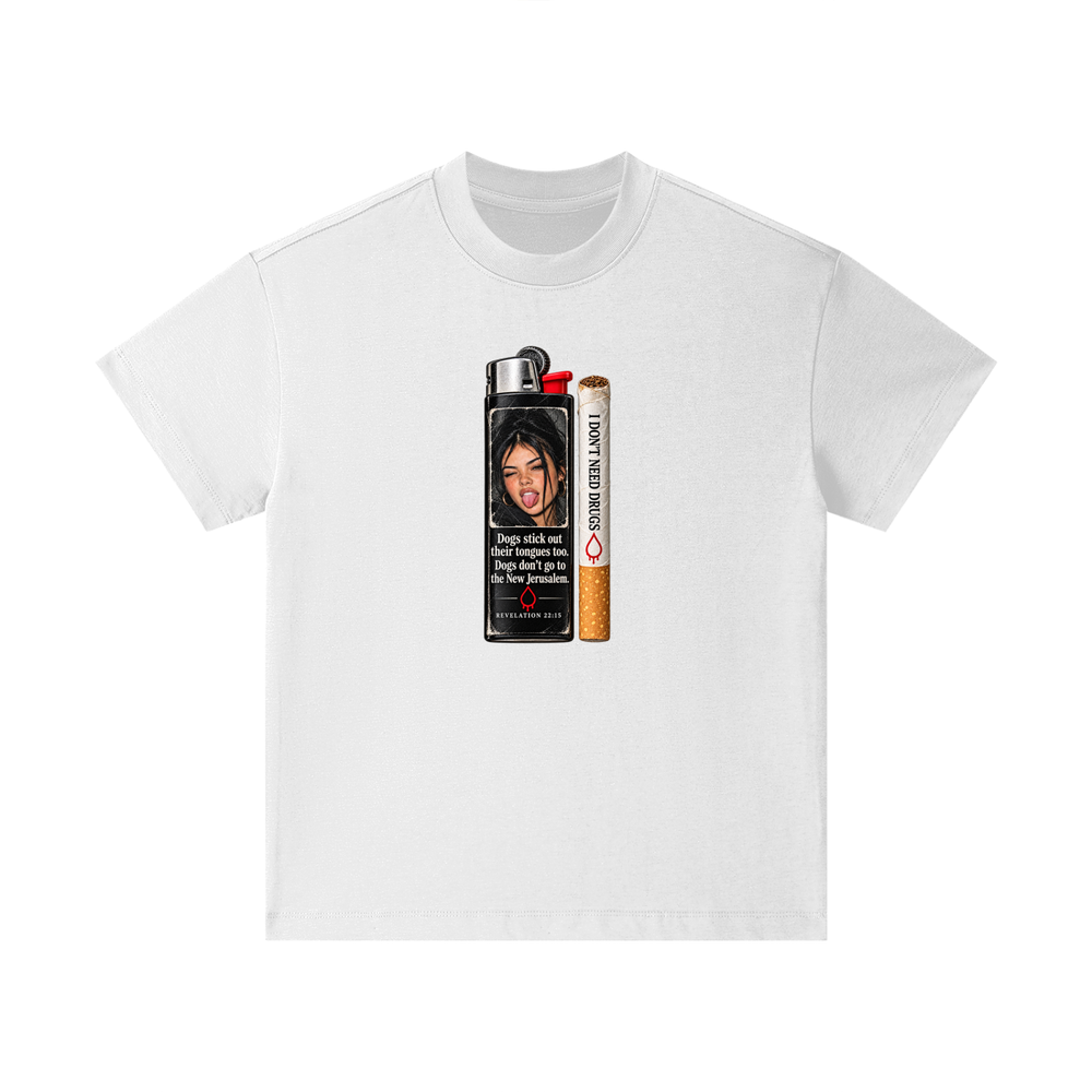 DOGS STICK OUT THEIR TONGUES TOO. DOGS DON'T GO TO THE NEW JERUSALEM REVELATION 22:15 I DON'T NEED DRUGS Kids T-Shirt