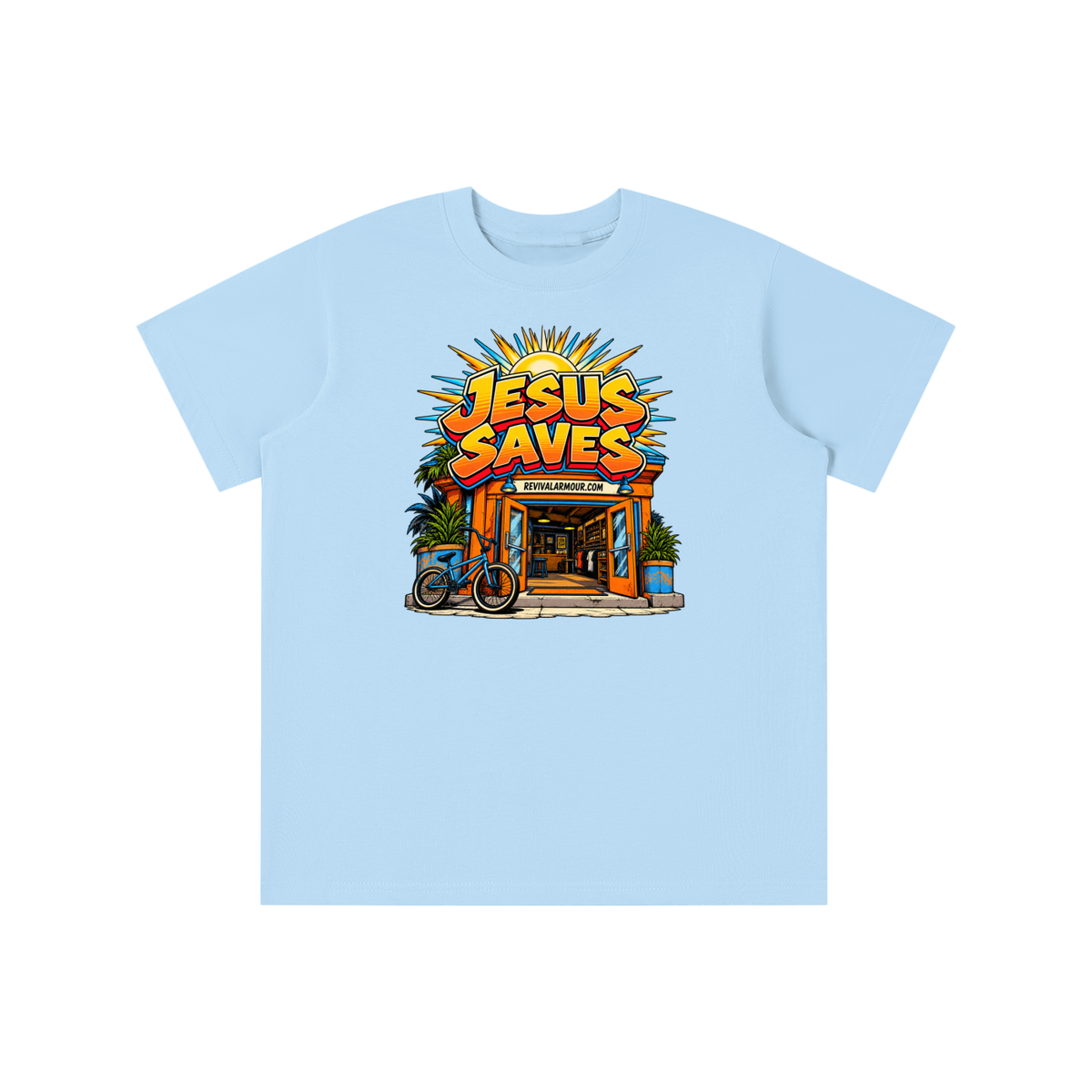 JESUS SAVES REVIVALARMOUR.COM youth T-shirt