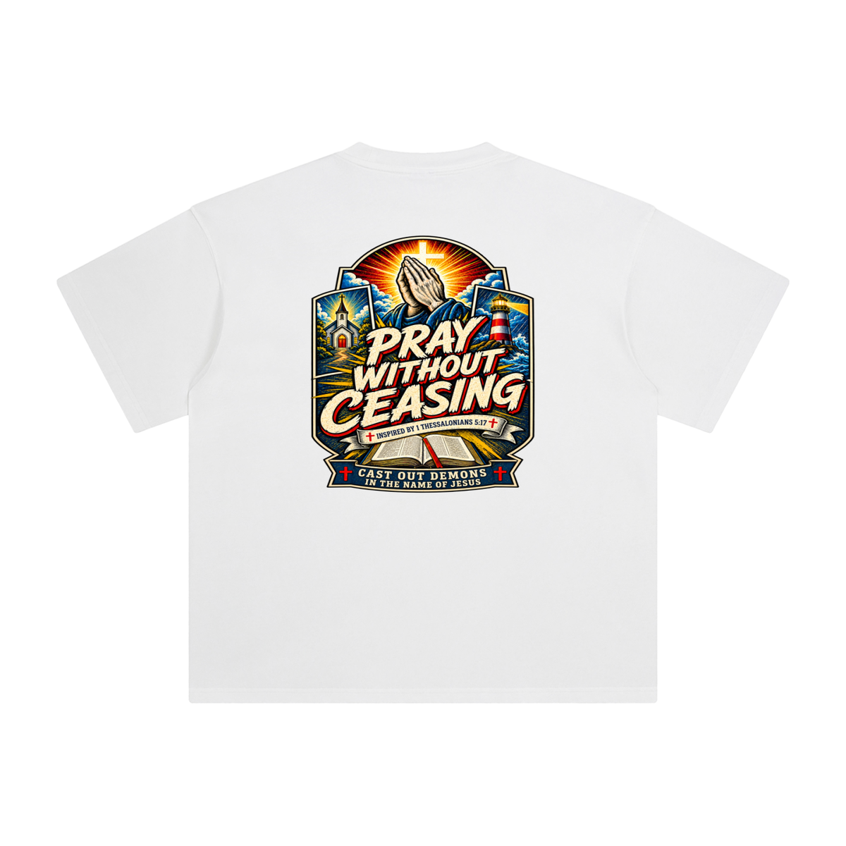 PRAY WITHOUT CEASING INSPIRED 1 THESSALONIANS 5:17 CAST OUT DEMONS IN THE NAME OF JESUS T-Shirt