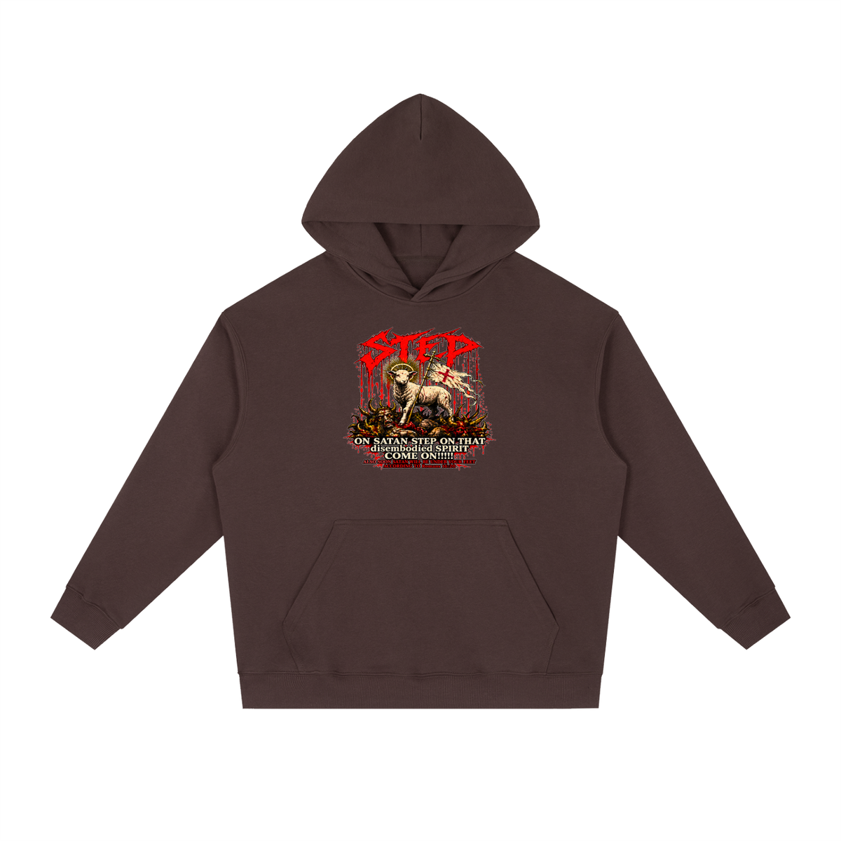 STEP ON SATAN STEP ON THAT disembodied SPIRIT COME ON!!!!! ALSO SOON SATAN WILL BE UNDER YOUR FEET ACCORDING TO Romans 16:20 Hoodie