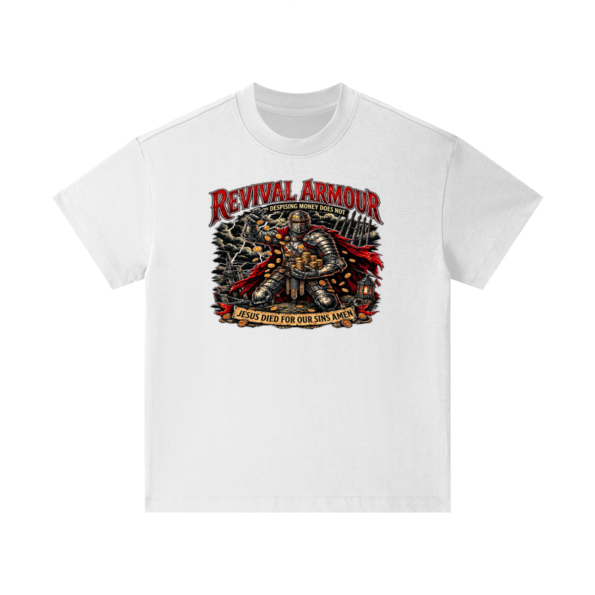 REVIVAL ARMOUR DESPISING MONEY DOES NOT JESUS DIED FOR OUR SINS AMEN Kids T-Shirt