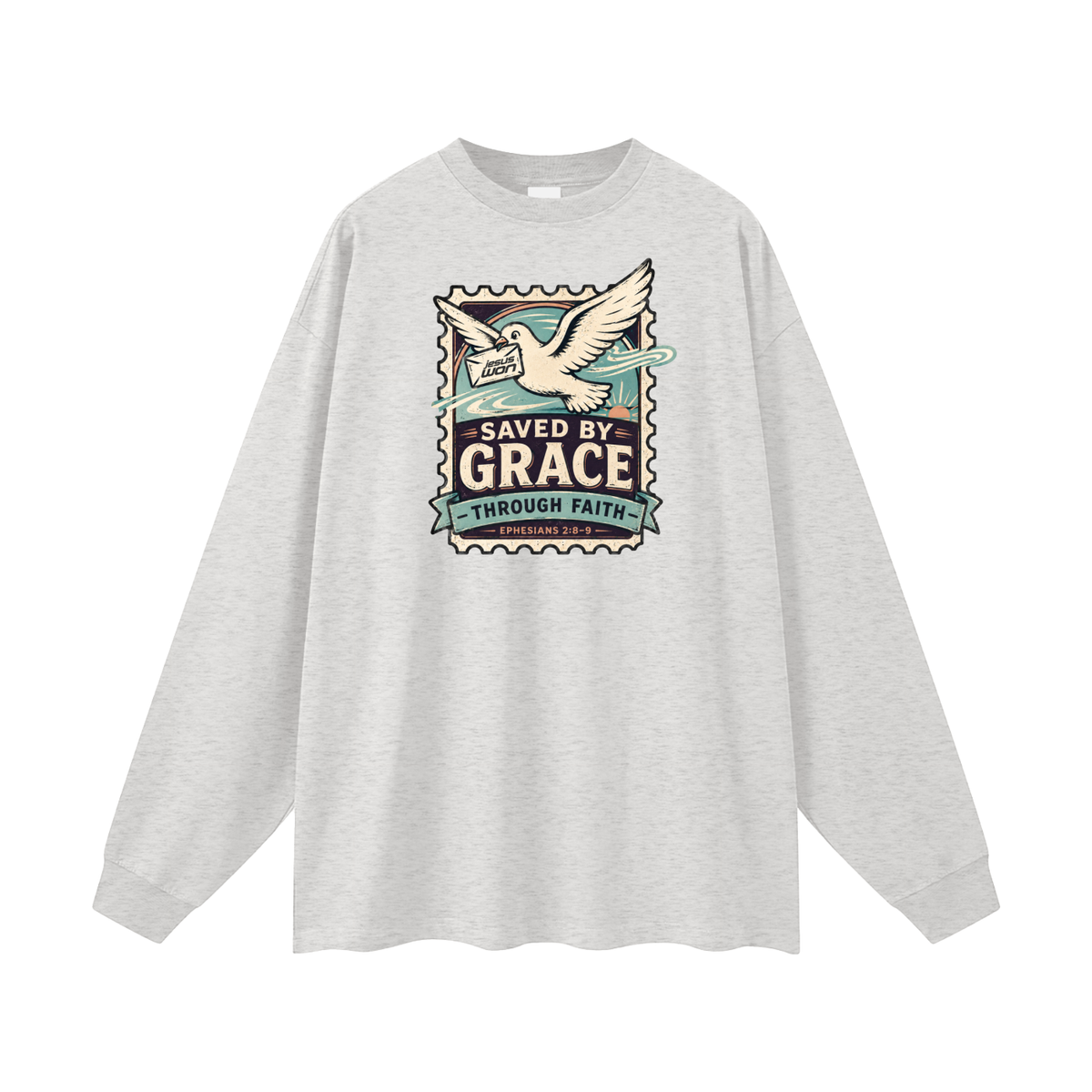 SAVED BY GRACE -THROUGH FAITH- - EPHESIANS 2:8-9 - Long Sleeve T-Shirt