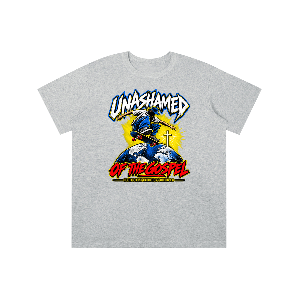 UNASHAMED OF THE GOPEL OF JESUS CHIRST ANCHORED IN 2 TIMOTHY 1:8 youth T-shirt