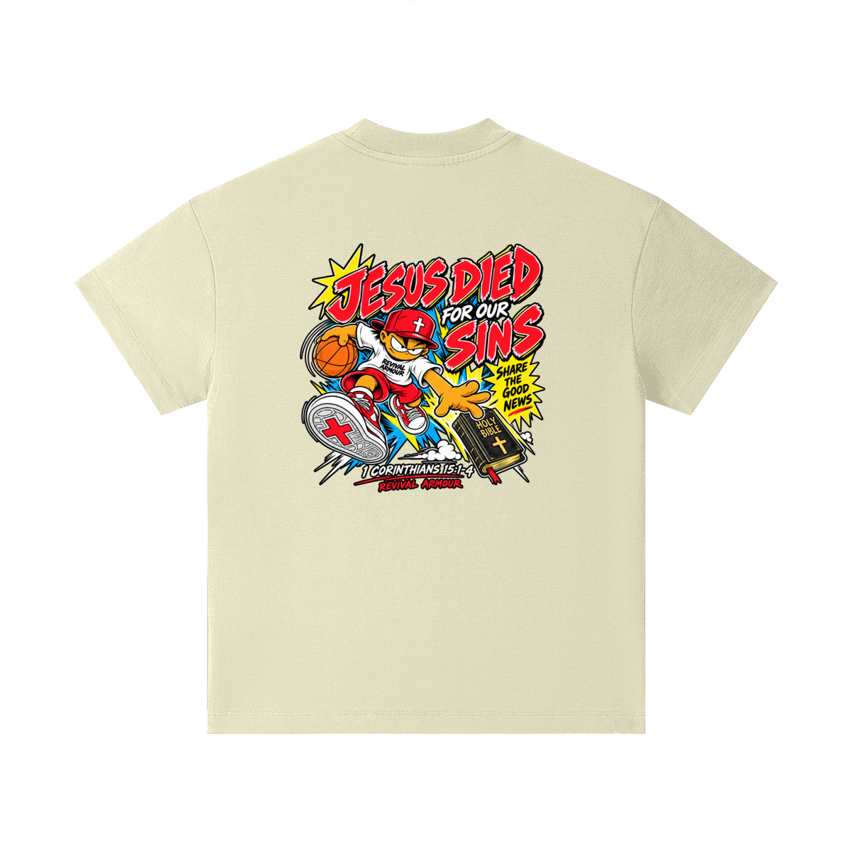 SUBMIT TO JESUS RESIST THE DEVIL AND HE WILL FLEE FROM YOU INSPIRED BY JAMES 4:7 JESUS DIED FOR OUR SINS SHARE THE GOOD NEWS HOLY BIBLE 1 CORTHIANS 15:1-4 REVIVAL ARMOUR Kids T-Shirt