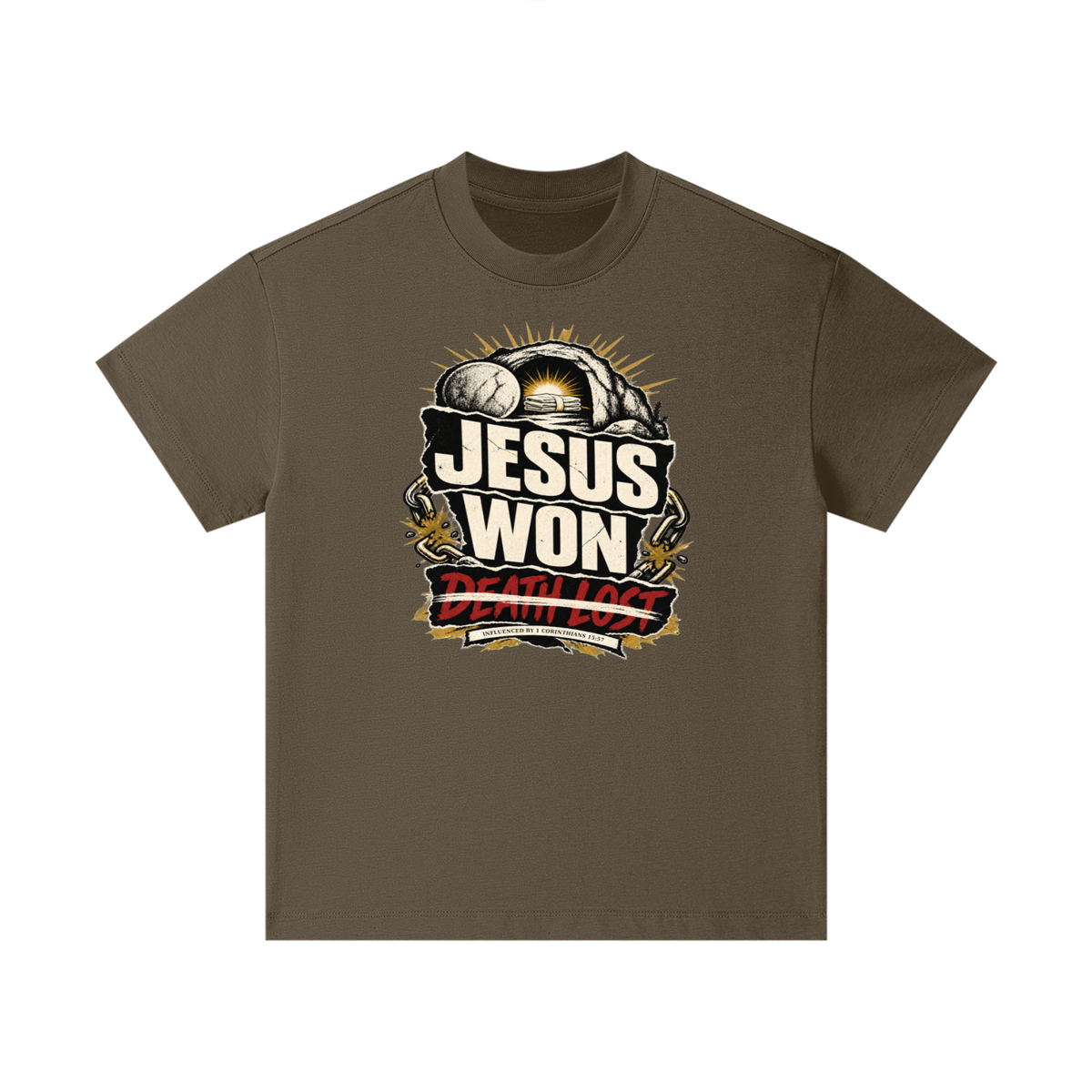 JESUS WON DEATH LOST INFLUENCED BY 1 CORINTHIANS 15:57 Kids T-Shirt