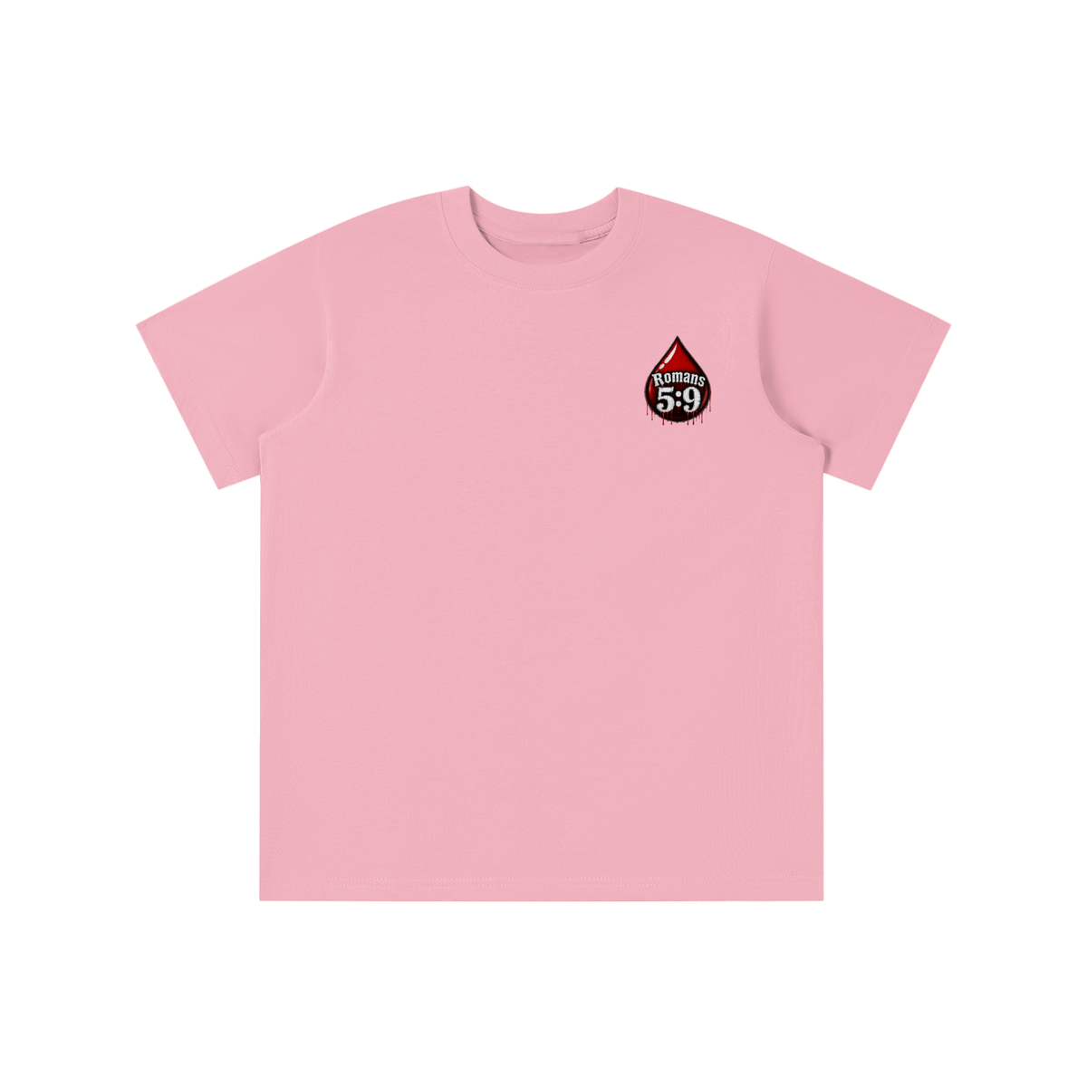 Romans 5:9 blood emoji youth T-shirt