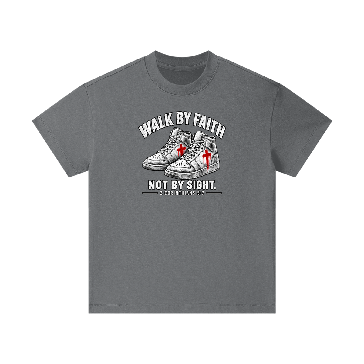 Walk by faith not by sight. Kids T-Shirt