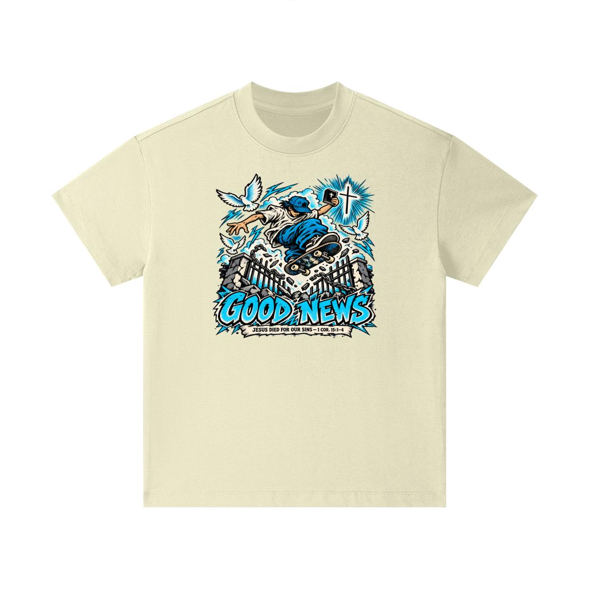 GOOD NEWS JESUS DIED FOR OUR SINS - 1 COR. 15:1-4 *that's not a quote Kids T-Shirt