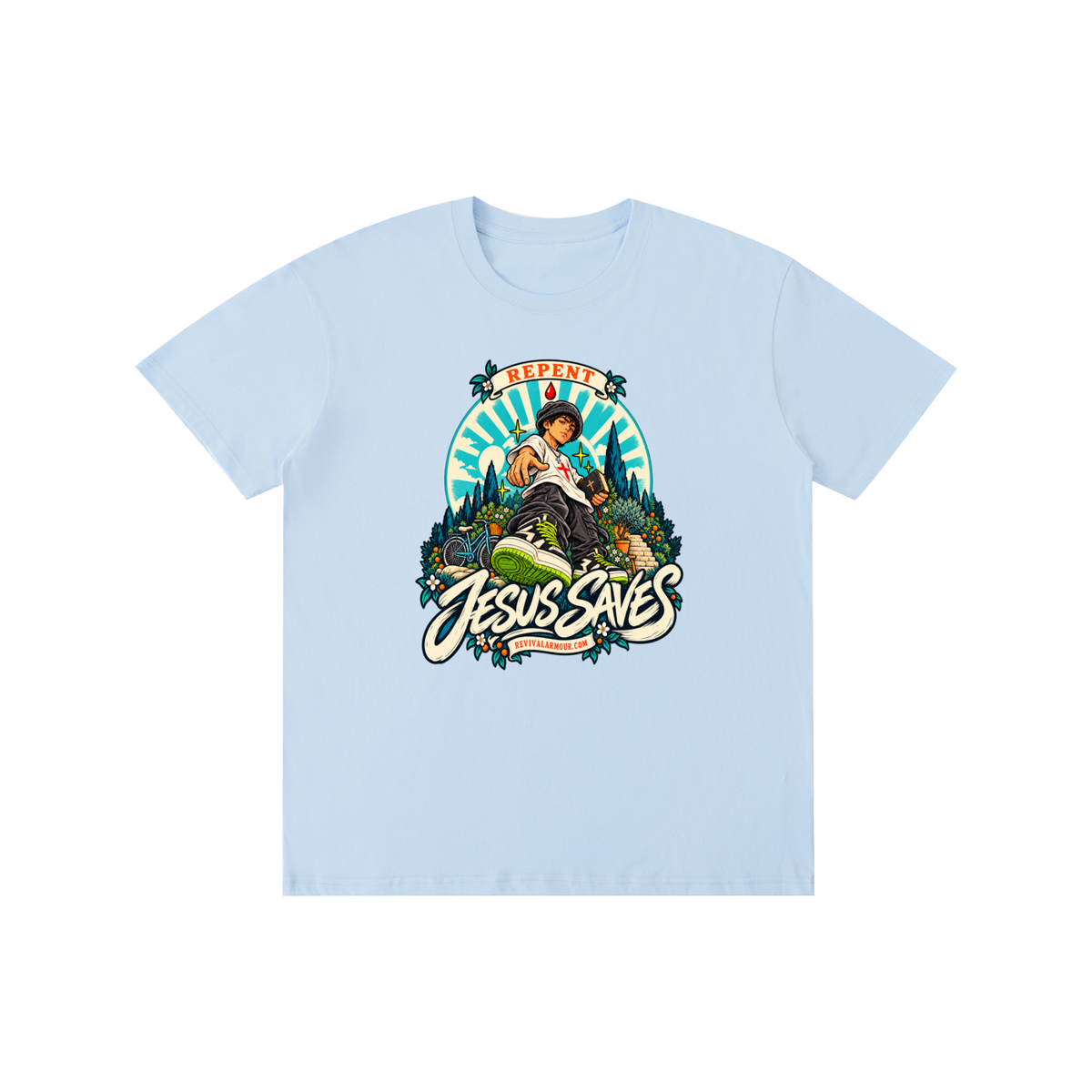 REPENT JESUS SAVES REVIVALARMOUR.COM T-Shirt