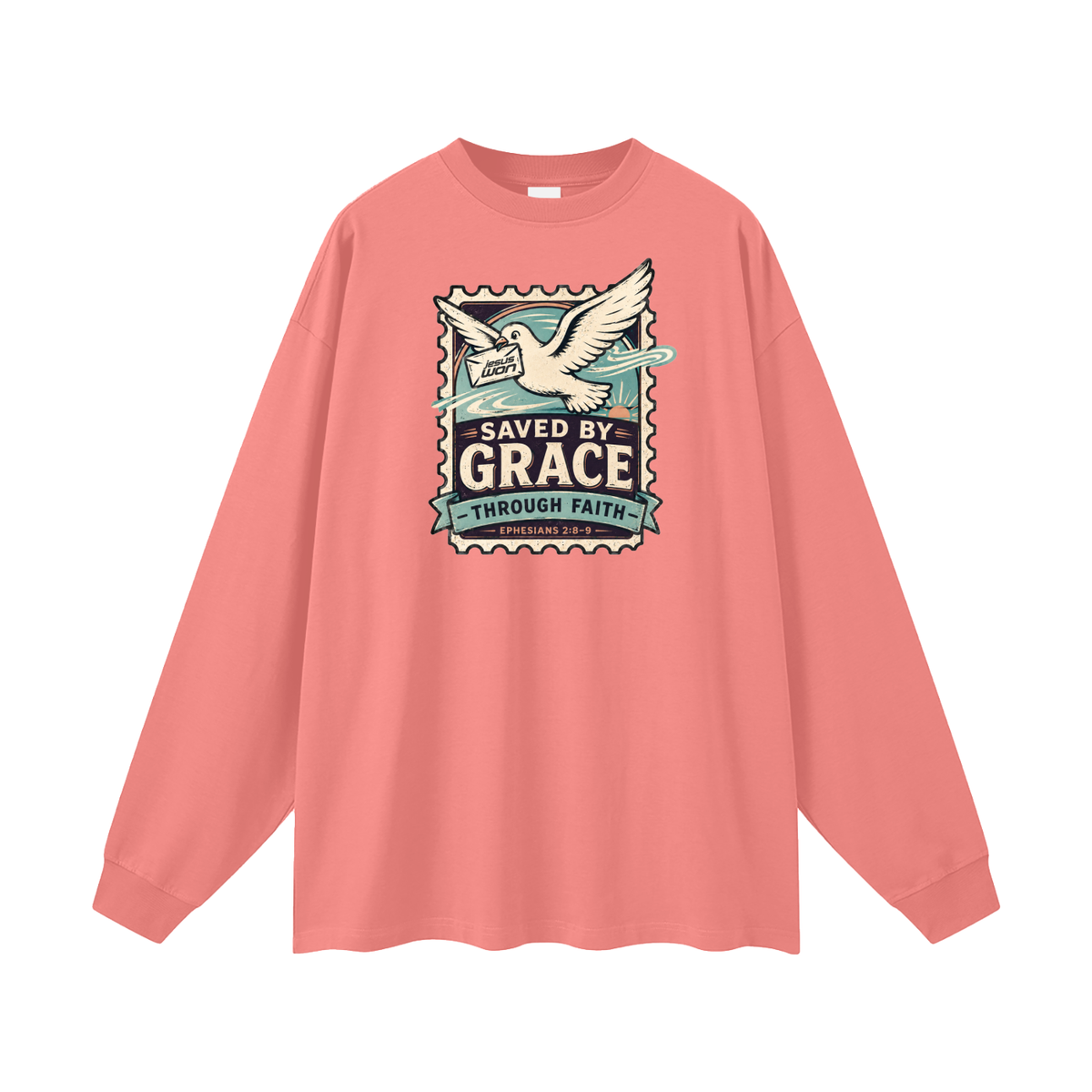 SAVED BY GRACE -THROUGH FAITH- - EPHESIANS 2:8-9 - Long Sleeve T-Shirt